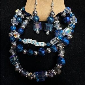 Beautiful bracelet and earring set created, customized, & handmade for you